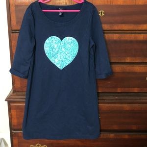 **CLOSEOUT**  Girls thick cotton 3/4 sleeve tee dress